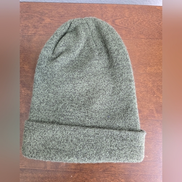 Carhartt Beanie Hat Cap Gray Yellow Acrylic Watch Fleece Graphic Logo Workwear - Picture 5 of 8